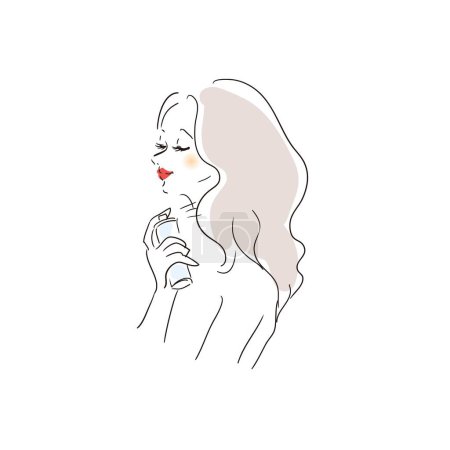 Illustration for Illustration variation of a woman taking care of her hair - Royalty Free Image