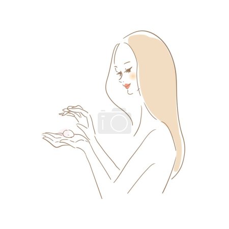 Téléchargez les illustrations : Illustration variation d'une femme prenant soin de ses cheveux - en licence libre de droit