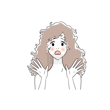 Ilustración de Variación ilustrativa de una mujer cuidando su cabello - Imagen libre de derechos