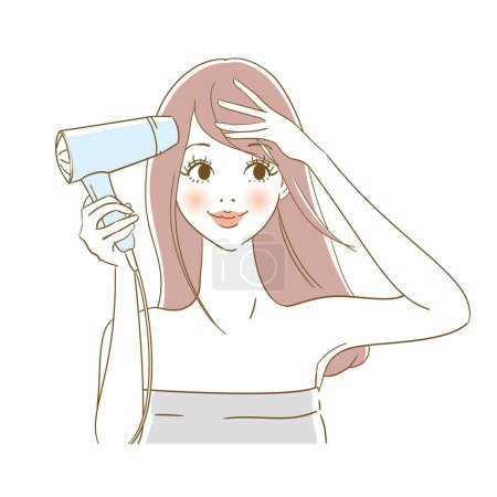 Foto de Variación ilustrativa de una mujer cuidando su cabello - Imagen libre de derechos