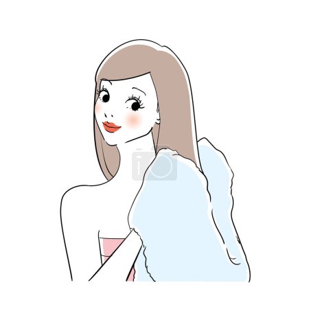 Ilustración de Variación de la ilustración de una mujer cuidando su cabello - Imagen libre de derechos