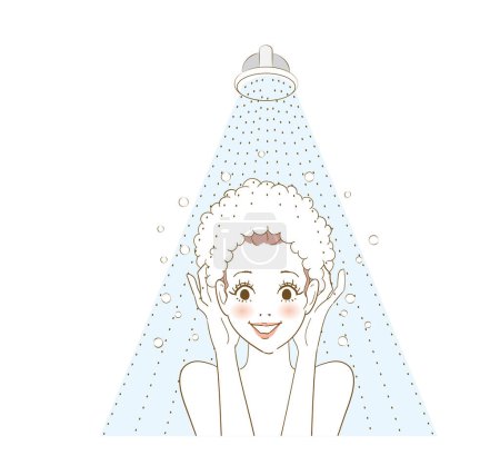 Téléchargez les illustrations : Llustration variation d'une femme prenant soin de ses cheveux - en licence libre de droit