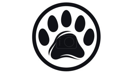 Téléchargez les photos : Logo avec une patte de chat, logo minimaliste et simple, style plat, icône moderne et symbole. - en image libre de droit