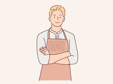 men wear aprons and cross their arms