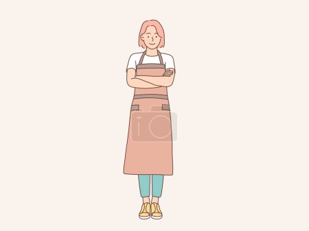 women wear aprons and cross their arms