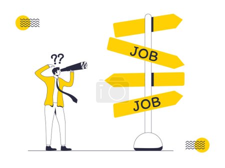 Illustration for Confused by too many job vacancies, which one to choose, which one is the best - Royalty Free Image