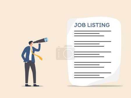 Illustration for Looking for a new job, career or job search, looking for opportunities, looking for job vacancies - Royalty Free Image