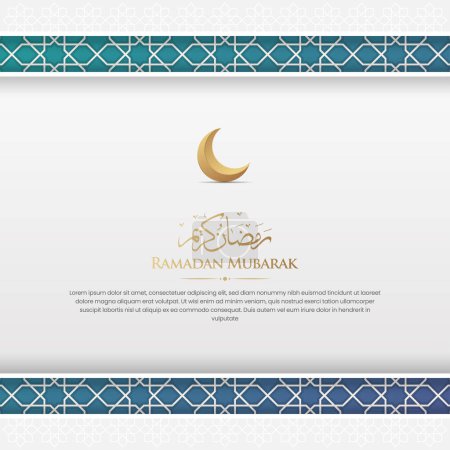 Ramadán Kareem islámica tarjeta de felicitación de lujo social media post con patrón de estilo árabe