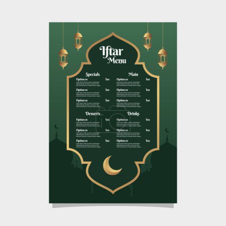 Ramadan Kareem Iftar menu template design for restaurant food