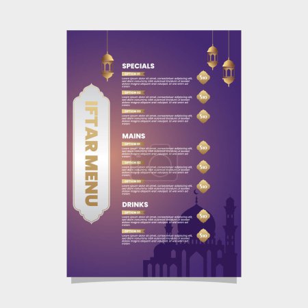 Islamic Iftar food menu design template