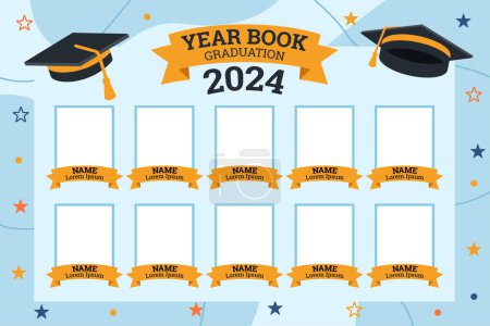 Illustration for Graduation 2024 yearbook cute vector illustration - Royalty Free Image