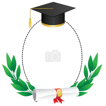 Photo for Picture of a graduation cap and a diploma with a banner that says congratulations class of the year 2024 - Royalty Free Image