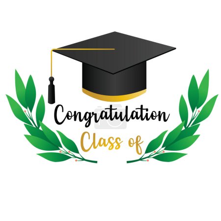 imagen de una gorra de graduación y un diploma con una pancarta que dice clase de felicitaciones del año 2024