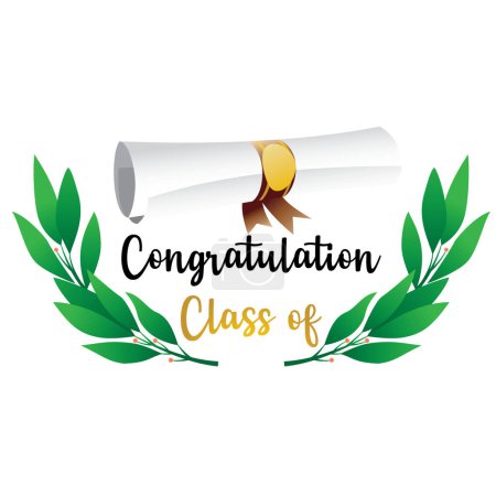 imagen de una gorra de graduación y un diploma con una pancarta que dice clase de felicitaciones del año 2024