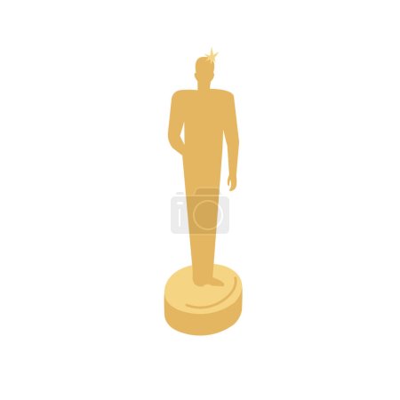 Illustration for Vector illustration film award statue, success achievement isolated on a white backround - Royalty Free Image