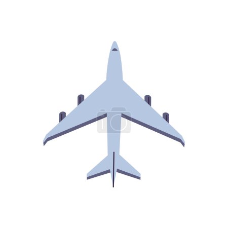 Téléchargez les illustrations : Illustration vectorielle de l'avion volant isolé sur fond blanc - en licence libre de droit