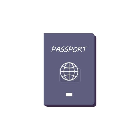Téléchargez les illustrations : Modèle de passeport d'illustration vectorielle avec couverture bleue et icône globe isolé sur un fond blanc - en licence libre de droit
