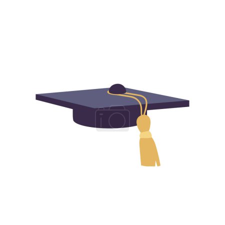 Illustration for Vector illustration of graduate cap flying isolated on white background - Royalty Free Image