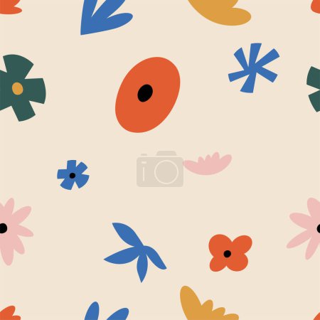 Ilustración de Patrones florales sin costura vectorial. Colección de fondos de flores Y2k para medios impresos o sociales - Imagen libre de derechos