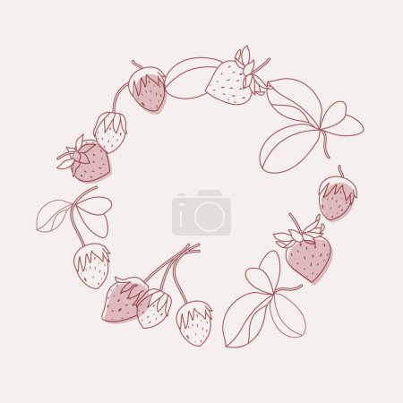 Ilustración de Vector ilustración círculo composición con fresas. Fondo de moda con fresas - Imagen libre de derechos