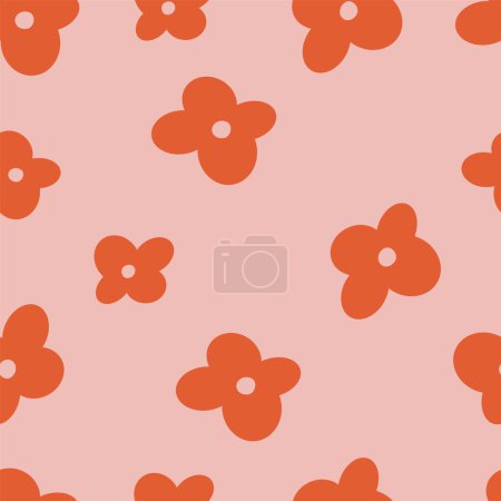 Illustration for Vector floral seamless patterns. Y2k flowers backgrounds collection for print or social media - Royalty Free Image