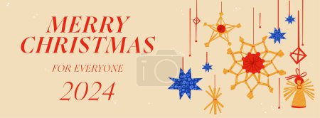 Photo for Vector illustartion design for Christmas greetings card. Typography and icons for banner - Royalty Free Image
