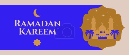 Ilustración de Ilustración vectorial con mezquita. Banner para Ramadán Kareem vacaciones - Imagen libre de derechos