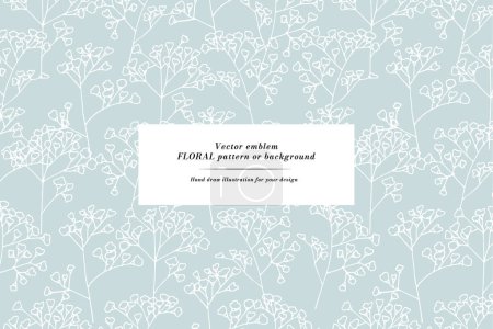 Vintage-Karte mit Zigeunerblumen. Blumenkranz. Blumengestell für Blumenladen mit Etikettenmotiven. Sommer-Blumen-Grußkarte. Blumen Hintergrund für Kosmetikverpackungen