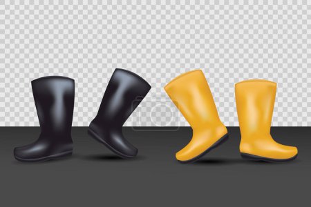 Illustration for Black and yellow boots in vector - Royalty Free Image
