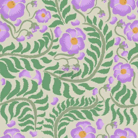 Illustration for Floral motif pattern in vector suitable for fabric, fashion, background, wallpaper, wrapper, cover, etc. - Royalty Free Image