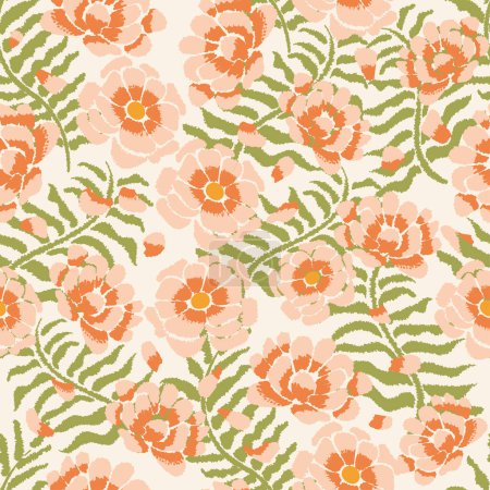 Illustration for Floral motifs in vecor are suitable for fabric, digital motifs, prints, wrapping, etc - Royalty Free Image