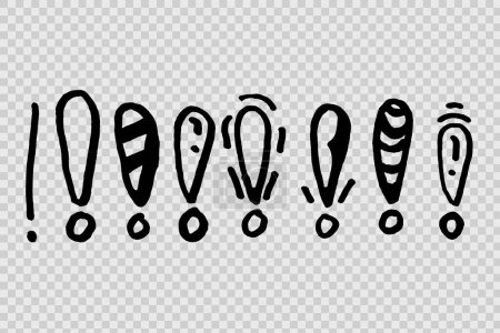 hand drawn doodle exclamation mark in vector