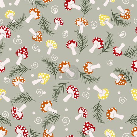 Illustration for Mushroom seamless pattern suitable for wallpaper, fabric, cover, background, etc - Royalty Free Image