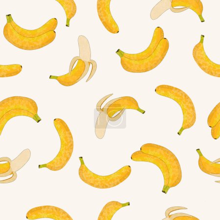 Téléchargez les illustrations : Motif sans couture banane, illustration vectorielle - en licence libre de droit