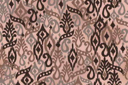 Ilustración de Patrón de tela de motivo sin costura abstracta, ikat abstracto, alfombra, tela, batik - Imagen libre de derechos