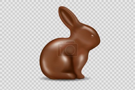 Illustration for Chocolate bunny or chocolate easter bunny, vector illustration - Royalty Free Image
