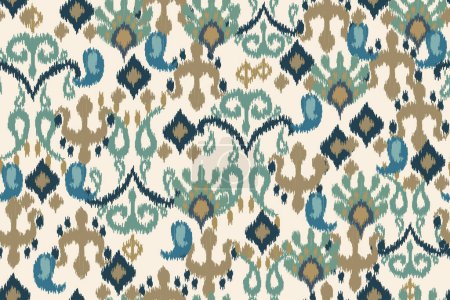 Illustration for Colorful cloth pattern, abstract carpet motif - Royalty Free Image