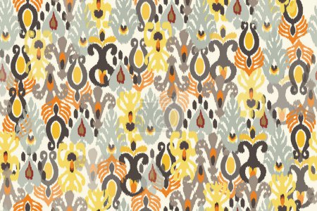 Illustration for Colorful cloth pattern, abstract carpet motif - Royalty Free Image