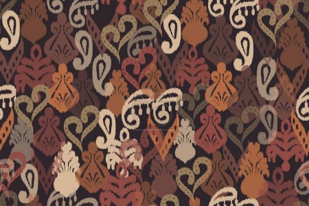 Ilustración de Patrón de motivo de tela abstracta, ikat abstracto, fondo abstracto, motivo de alfombra - Imagen libre de derechos