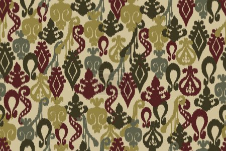 Illustration for Abstract cloth motif pattern, abstract ikat, abstract background, carpet motif - Royalty Free Image
