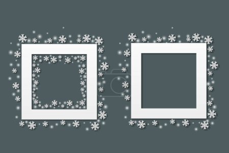 Ilustración de Marco de nieve o marco de Navidad, invierno en vector - Imagen libre de derechos
