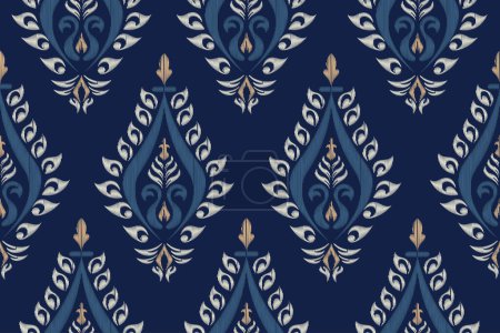 Téléchargez les illustrations : Colorful seamless ikat pattern embroidery motif without continuous stitching - en licence libre de droit