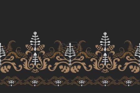 Illustration for Ancient seamless ikat pattern embroidery motif - Royalty Free Image