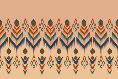Illustration for Aztec motif pattern, abstract ikat, carpet, fabric, batik - Royalty Free Image