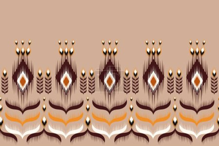 Illustration for Aztec motif pattern, abstract ikat, carpet, fabric, batik - Royalty Free Image