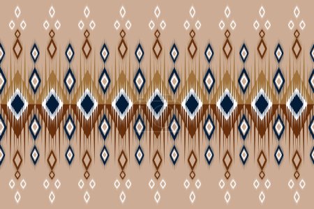 Ilustración de Patrón motivo azteca, ikat abstracto, alfombra, tela, batik - Imagen libre de derechos