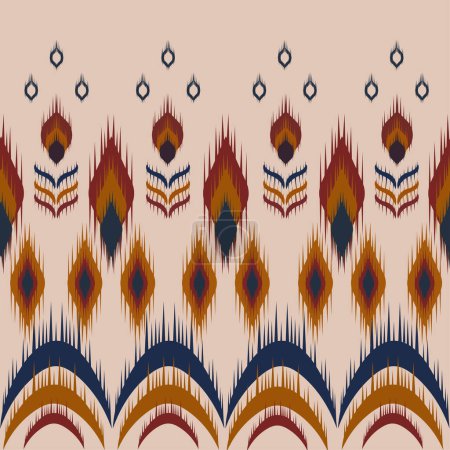 Ilustración de Patrón de tela de motivo de alfombra azteca, ikat abstracto, alfombra, tela, batik - Imagen libre de derechos