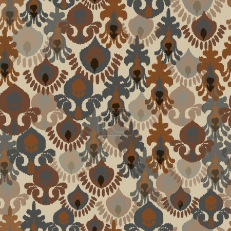 Illustration for Abstract wallpaper, motif fabric pattern, abstract ikat, carpet, fabric, batik - Royalty Free Image