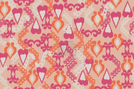 Illustration for Abstract indian carpet pattern, abstract ikat, fabric, batik - Royalty Free Image
