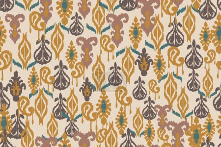 Illustration for Abstract ethnic motif pattern, abstract ikat, carpet, fabric, batik - Royalty Free Image